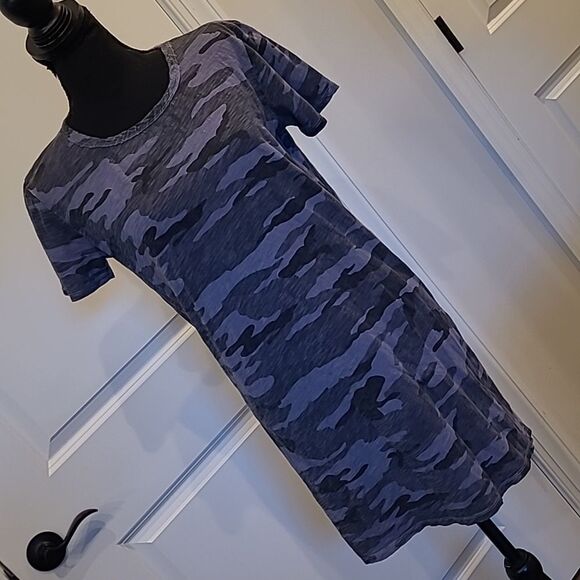 Dylan sz S gray camo t-shirt dress - Picture 1 of 10